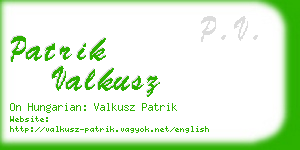 patrik valkusz business card